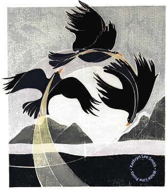 Kathryn Lee Smith - white line print "Spirit Dance"