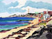 Kathryn Lee Smith, White-Line Woodblock Print, Provincetown Panorama